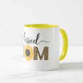 Moderne Sonnenblumen & Geparden Selige Mama Kaffee Tasse (VorderseiteRechts)