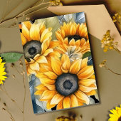 Moderne Sonnenblumen Gold 50. Hochzeitstag Folieneinladung