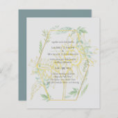 Moderne Sonnenblumen Grüne Sage Gold Hochzeit (Vorne/Hinten)