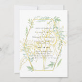 Moderne Sonnenblumen Grüne Sage Gold Hochzeit (Vorderseite)