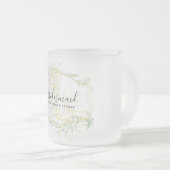 Moderne Sonnenblumen Grüne Sage Gold Hochzeit Mattglastasse (VorderseiteRechts)