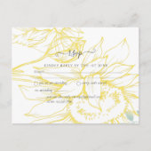 Moderne Sonnenblumen Grüne Sage Gold Hochzeit Postkarte (Vorderseite)