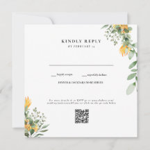 Moderne Sonnenblumen-Hochzeit mit weißem QR-Code-R