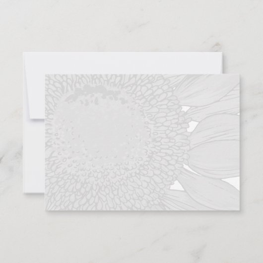 Moderne Sonnenblumen Hochzeit rsvp (Rückseite)