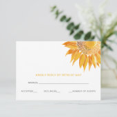Moderne Sonnenblumen Hochzeit rsvp Karte (Stehend Vorderseite)