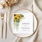 Moderne Sonnenblumen-Hochzeit Serviette