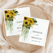 Moderne Sonnenblumen-Hochzeit Serviette