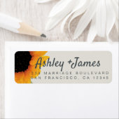 Moderne Sonnenblumen-Hochzeitssemble-Rücksendeadre (Insitu)