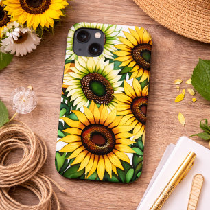 Moderne Sonnenblumen-Illustration  Case-Mate iPhone Hülle