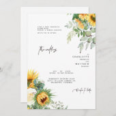 Moderne Sonnenblumen im blühenden Grünen Einladung (Vorne/Hinten)