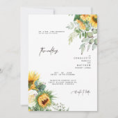 Moderne Sonnenblumen in blühenden Grünen Eltern Einladung (Vorderseite)