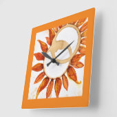 Moderne Sonnenblumen Kunst, Dichtung Quadratische Wanduhr (Winkel)