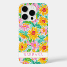 Moderne Sonnenblumen-Malerei mit Monogramm