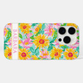 Moderne Sonnenblumen-Malerei mit Monogramm Case-Mate iPhone Hülle (Rückseite (Horizontal))