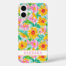 Moderne Sonnenblumen-Malerei mit Monogramm