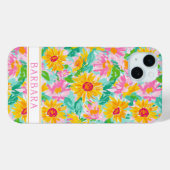 Moderne Sonnenblumen-Malerei Monogramm Case-Mate iPhone Hülle (Rückseite (Horizontal))