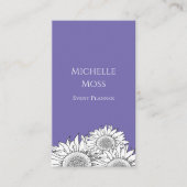 Moderne Sonnenblumen QR-Code Boho Floral Lila Visitenkarte (Vorderseite)