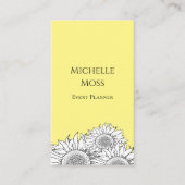 Moderne Sonnenblumen QR-Code Boho Yellow Visitenkarte (Vorderseite)