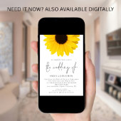 Moderne Sonnenblumen QR Code Hochzeit Einladung