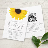 Moderne Sonnenblumen QR Code Hochzeit Einladung