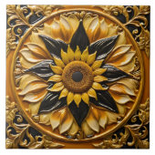 Moderne Sonnenblumen Schöne Sammlung Fliese (Vorderseite)