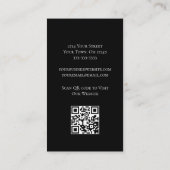 Moderne Sonnenblumen Schwarz-weißer QR-Code Boho Visitenkarte (Rückseite)