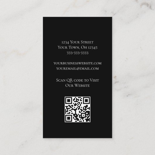 Moderne Sonnenblumen Schwarz-weißer QR-Code Boho Visitenkarte (Rückseite)