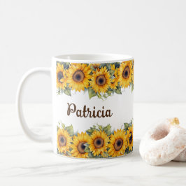 Moderne Sonnenblumen-Tasse | Hellgelbe Blumen Kaffeetasse