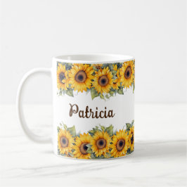 Moderne Sonnenblumen-Tasse | Hellgelbe Blumen Kaffeetasse