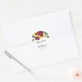 Moderne Sonnenblumen und Rose Runder Aufkleber (Umschlag)