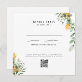 Moderne Sonnenblumen White Wedding QR Code UAWG (Vorne/Hinten)