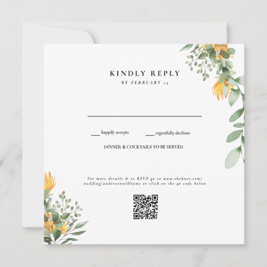 Moderne Sonnenblumen White Wedding QR Code UAWG (Vorderseite)