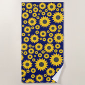 Moderne Sonnenblumenmuster Sommer Strandtuch (Vorderseite)