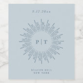 Moderne Sonnenbrillen-Rahmen-Monogramm blass Weinetikett (Einzelnes Label)