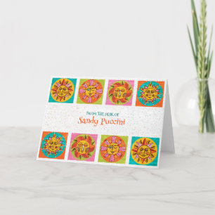 Moderne Sonnenkarte Mitte des Jahrhunderts Dankeskarte