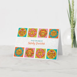 Moderne Sonnenkarte Mitte des Jahrhunderts Dankeskarte