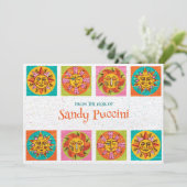 Moderne Sonnenkarte Mitte des Jahrhunderts Dankeskarte (Stehend Vorderseite)