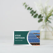 Moderne Sonnenkollektoren aus dunkelgrünem Stahl Visitenkarte (Stehend Vorderseite)