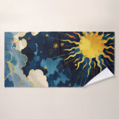 Moderne Sonnenstrahlen und blaue Wolken Badehandtuch (Badehandtuch)