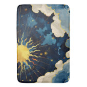 Moderne Sonnenstrahlen und blaue Wolken Badematte (Vorderseite Vertikal)