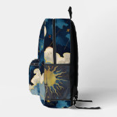 Moderne Sonnenstrahlen und blaue Wolken Bedruckter Rucksack (Rechts)