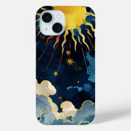 Moderne Sonnenstrahlen und blaue Wolken Case-Mate iPhone Hülle