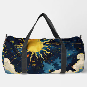 Moderne Sonnenstrahlen und blaue Wolken Duffle Bag