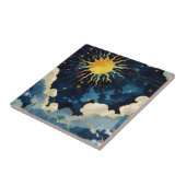 Moderne Sonnenstrahlen und blaue Wolken Fliese (Seite)