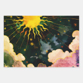 Moderne Sonnenstrahlen und blaue Wolken Geschenkpapier Set (Vorderseite 3)