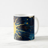 Moderne Sonnenstrahlen und blaue Wolken Kaffeetasse (VorderseiteRechts)