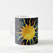 Moderne Sonnenstrahlen und blaue Wolken Kaffeetasse (Vorderseite Links)