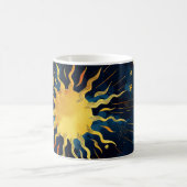 Moderne Sonnenstrahlen und blaue Wolken Kaffeetasse (Mittel)