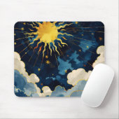 Moderne Sonnenstrahlen und blaue Wolken Mousepad (Mit Mouse)