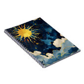 Moderne Sonnenstrahlen und blaue Wolken Notizblock (Rechte Seite)